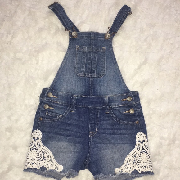 girls denim shortalls